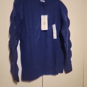 Women's Blue Crew Neck Sweater